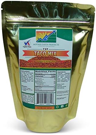 Mother Earth Products Textured Vegetable Protein (TVP) Taco Mix (2 cup Mylar Bag)