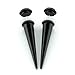 Solid Black - Acrylic Fake Tapers - Cheaters - 0G Gauge - 8mm