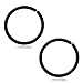 Ruifan 20G Round Ends Black Plated Stainless Steel Clip on Closure Seamless Ring Fake Nose Lip Helix Cartilage Tragus Ear Hoop 8mm 2PCS