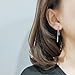 Bar Dangle Earrings With Chain for Women Minimalist 925 Sterling Silver Stud Earrings