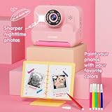 ASTGMI Kids Instant Print Selfie Camera 1080P Dual Lens 32GB Pink view 4