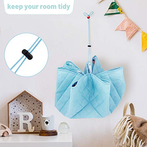 434-Inches-Kids-Play-Mat-Foldable-and-Washable-Toy-Organizer-Storage-Cotton-Baby-Activity-Round-Rug