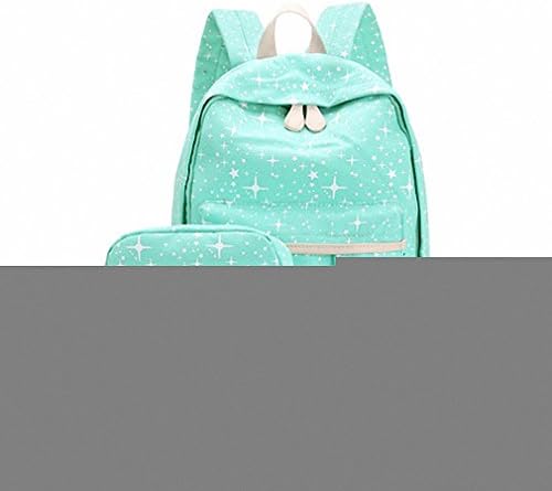 3pcs/set Star Printing Backpack Women Men School Bags For Teenagers Casual Rucksack Laptop Backpack Female Mochilas CB306 Light green