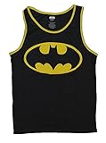 Batman (DC Comics) Reversible Tank Top - Classic Logo and Action Pose Image (Medium) Black