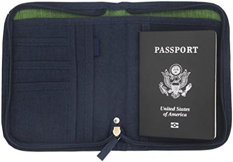 Travel Passport Wallet-Ticket Holder Security Pouch with RFID Blocking Blue