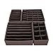 SONGMICS Drawer Organizers, Collapsible Closet Dividers for Bras, Underwear, Socks, Ties and Scarves, Foldable Storage Boxes, Set of 4, Brown URUS04K