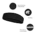 OnePlus 10 Pieces Stretchy Cotton Sports Headbands - Black