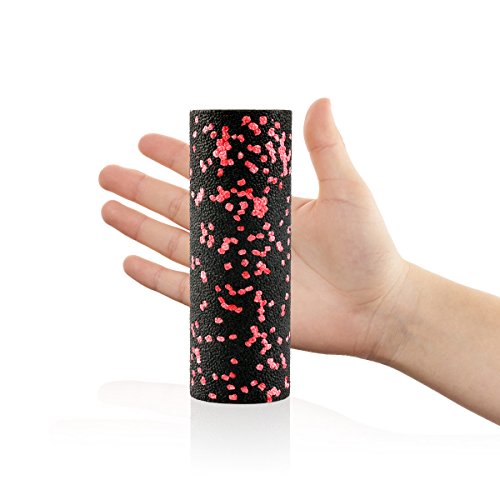 9horn Mini-Foam Roller 6 Inch Extra Firm Red Speckled for Arms Shoulder Legs Feet Massage at Home Travel Office