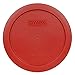 Pyrex 7201-PC Poppy Red Round 4 Cup Plastic Storage Lid, Made in USA - 4 Pack