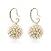 TS Luxury Pearl Inlaid Fireball Spherical Drop Earrings