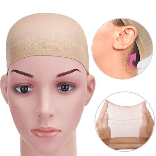 image for Borogo Wig Caps, 10-Pack Nylon Stocking Wig Caps - Unisex Natural Skin