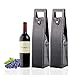 CODOHI Resuable Leather Wine Tote Bag(2 Packs)- Wine/Champagne/Beer Gift Bags Carrier for Valentine's Day Christmas Holiday-Black