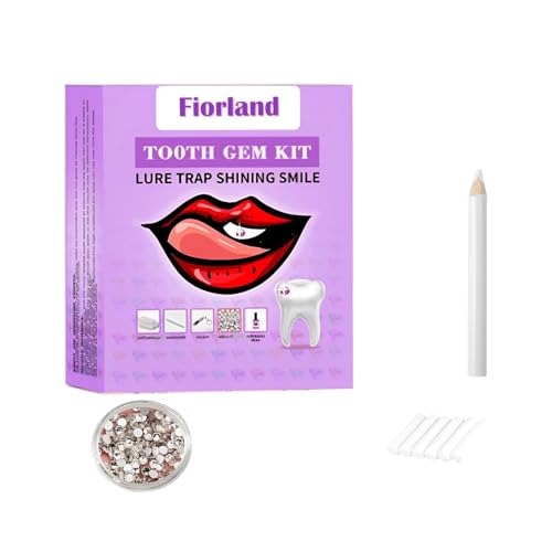 Fiorland Tooth Gem Kit, DIY Crystals Jewelry Kit Teeth Gems Set, 2025 New Professional Fashionable Y2k Tooth Gems for Teeth Fun at Home Use (White)