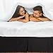 Bare Home King Bed Skirt - 15-Inch Tailored Drop Easy Fit - Bed Skirt for Beds - Center & Corner Pleats (King, Black)