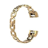 For Fitbit Charge 2 Bands/Fitbit Charge 2 HR, Wearlizer Metal Replacement Bands/Assesories/Strap/Accessories for Fitbit Charge 2 Heart Rate Fitness Wristbands Black Large/Small/Silver/Gold/Rose Gold …