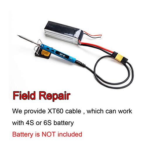 UY CHAN Upgraded Original TS100 Digital OLED Programmable Pocket-size Portable Soldering Iron Station Kit for Field Repair (Blue with B2 Tip) - Thumbnail 4