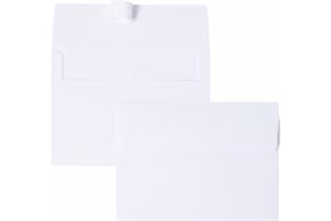 Keketer A2 White Printable Envelopes 80 Pack Self - Seal, for 5x7 Cards, Weddings, Invitations, Baby Shower 4.375 x 5.75 Inch