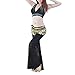 BellyLady Multi-Row Gold Coins Belly Dance Skirt Wrap & Hip Scarf, Gift Idea-Black