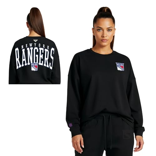 GAME 7 x NHL Women's Officially Licensed Long Sleeve Crew Neck Cotton T-Shirt B…