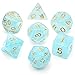 Cusdie 7Pcs/Set Polyhedral Dice Set Translucent Clouds DND Dice Set D&D Dice for Dungeons and Dragons RPG Game (Blue)