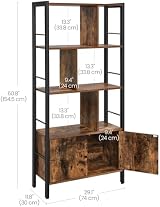 VASAGLE Bookshelf Storage Shelf Large Bookcase with Doors LBC022B01 view 3