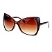 SA106 Unique Oversized Cat Eye Hybrid Butterfly Sunglasses Brown