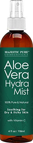 Majestic Pure Aloe Vera Hydra Mist, 100% Pure & Natural, from Organic Cold-Pressed Aloe Vera, good for Skin and/or Hair, 4 fl oz