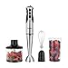 VonShef 3 in 1 Hand Blender, Chopper & Whisk Set with 3 Speeds - Stainless Steel