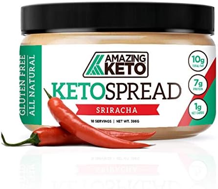 Amazing Keto Nut Butter Spread | Low Carb Keto Nut Butter Spread | Fat Bomb, Gluten Free & All Natural for Ketogenic Diet | 10G Fat, 7G Protein & 1G Net Carb | 18 Servings (Sriracha)