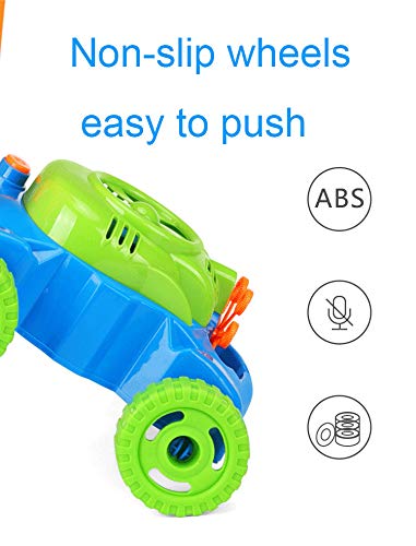 ✅Bubble Machine Auto Spillproof Bubble Blowing Baby Walker Trolley Lawn Mower Outdoor Garden Toy Bubble Maker Blower for Kids
