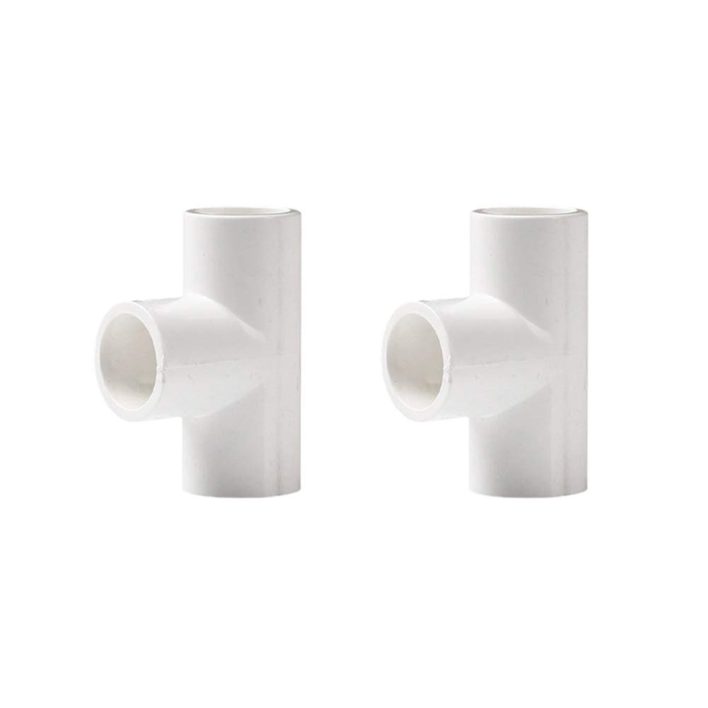 YOFASEN Three Way Pipe Connectors White - PVC Pipe Fittings Adapter Connector Fitting, 32x25, 2pcs