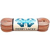 Derby Laces Striped - Flat, 10mm Wide, for Boots, Skates, Roller Derby, and Hockey Skates (Orange and White, 96 Inch / 244 cm)