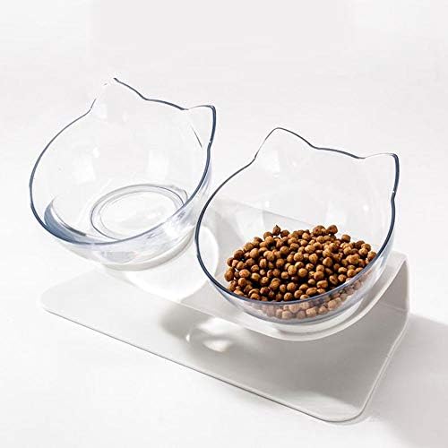 Dmygo Pet Bowl Tilt Cat Dish Detachable Cat Bowl Shallow Bottom Double Cat Dog Bowl Can Put Cat or Dog Food and Water