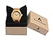 Treehut HUT005 Analog Quartz Wooden Bamboo Leather Strap Watch