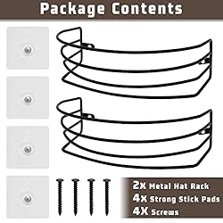 Fikoksol Hat Rack for Wall and Door, [2-Pack] Metal