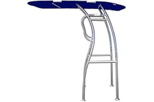 DOLPHIN T TOPS Dolphin Pro S2 T-TOP ✮ Folding Center Console Fishing Boat Tower Bimini Canopy, Marine Anodized Aluminum, Collapsible TTOP, Centre Fold Down Shade Roof (Anodized - Navy Blue)