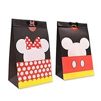 Goodie Candy Treat Bags Birthday Mickey Minnie Inspired Party Favor Supplies Set of 24,with Thank You Stickers