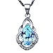 2017 Serenity Natural TOPAZ stone crystal pendant,S925 Sterling Silver Necklace Platinum Plated 18