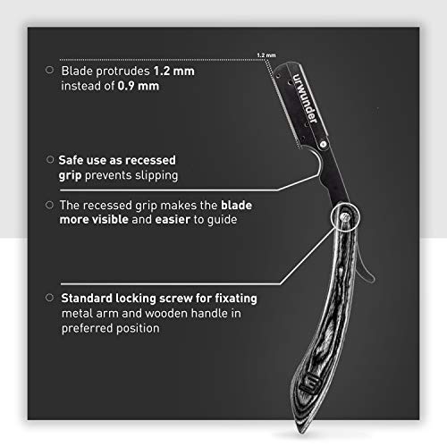 Straight Razor urwunder - Shavio- German Safety Shaver - 4-Pin Blade Holder (Black arm/Black Wood) - Thumbnail 3