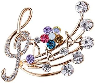 Crystal Music Note Brooch Pins Flower Party Brooches for Womens Girls