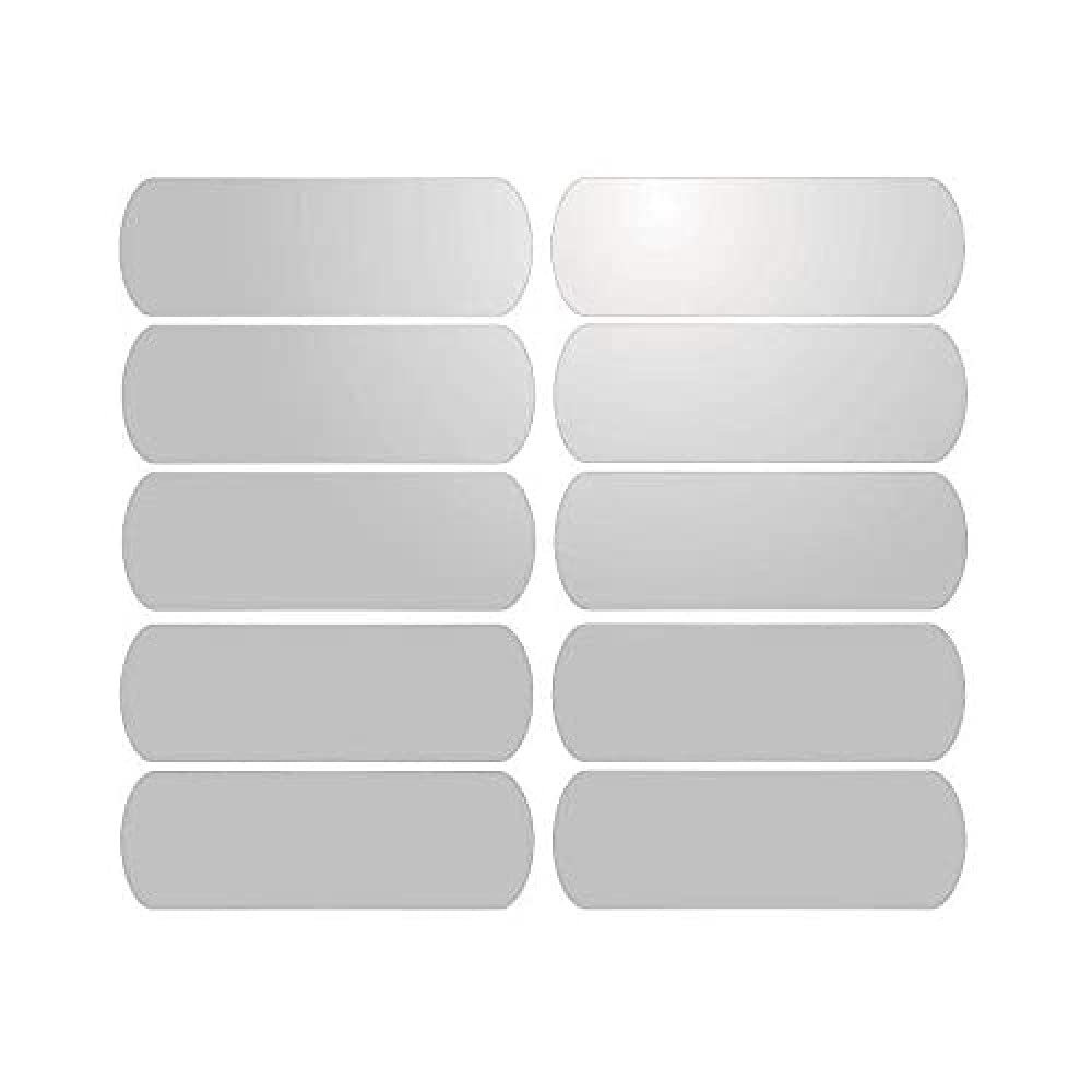 Mygoodprice 10 Reflective Strips for Helmets 6 x 2 cm White