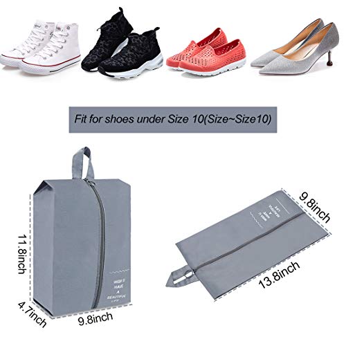 eachway Travel Shoe Bags Set of 4 Waterproof Nylon with improved Zipper for Men & Women (Light Blue,3Pack)