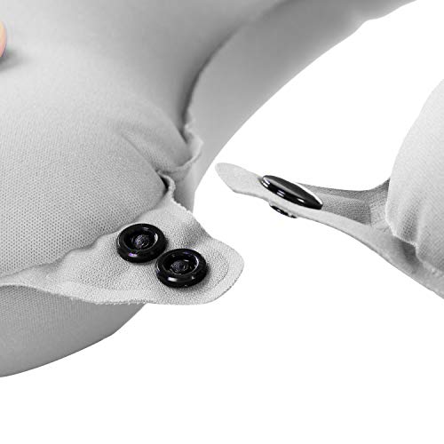 Inflatable Travel Pillow, Air Neck Pillow Lightweight Stay Cool Fabric Self Pump Up Without Blowing - Head and Neck Support in Airplane Travel, Train -Inflatable Travel Pillow 2 Pack - Thumbnail 6