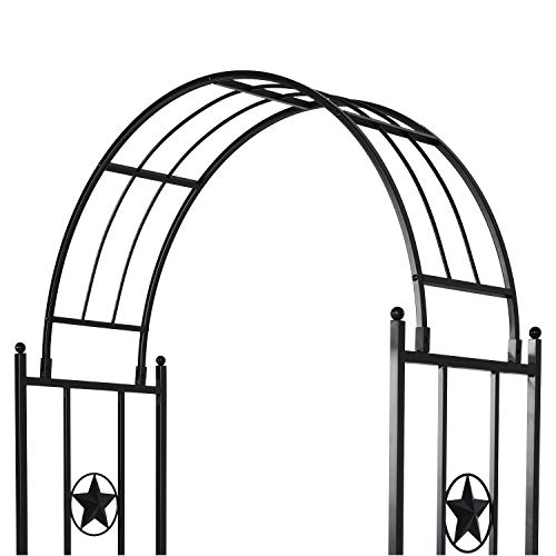 Peachtree Press Inc Garden Pergola Trellis Arbor with Bench 7'5''H x3'7''W Metal Arch Arbour for Climbing Plant Outdoor Garden Patio - Thumbnail 6