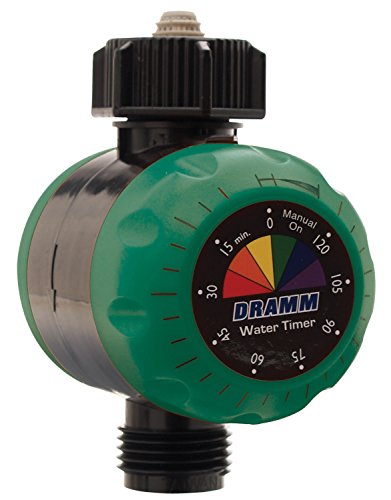 Dramm ColorStorm Premium Water Hose Timer, Mechanical, Turns Water Off Automatically, Up to 120 Minutes of Run Time, Compact for Lawn, Drip, Soaker Hose and Garden, Green