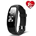 JoyGeek Fitness Tracker, Heart Rate Monitor, Smart Watch,Smart Bracelet with Guided Breathing Weather Report Music Control Pedometer GPS Sports for iPhone 6/6 plus/7/7 plus Samsung S7/note 7/S8(Black)