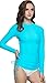 ilishop Women's UV Sun Protection Long Sleeve Rash Guard Wetsuit Swimsuit Top Blue M-US6