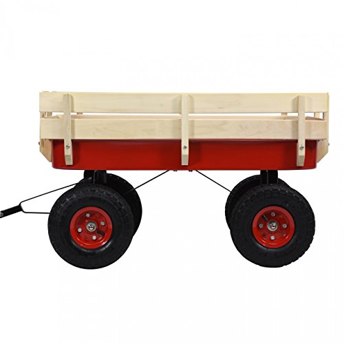 All Purpose Beach Wagon 330lb Capacity Moving Wagon Red And Light Wood