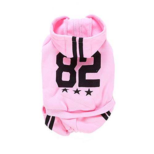 Letdown Pet Clothes,Puppy Hoodie Sweater Dog Coat Warm Sweatshirt 82 Printed Sweater Dog Outfits (S, Pink) - Thumbnail 2