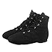 NLeahershoe Lace-up Canvas Dance Shoes Flat Jazz Boots for Practice, Suitable for Both Men and Women